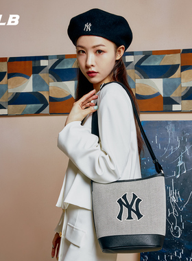 MLB官方 男女情侣水桶包经典斜挎包时尚休闲百搭秋冬BMS07/BMB01