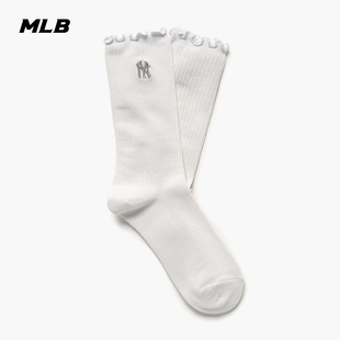 MLB官方章若楠同款 中筒袜26春季 新款 SOH02 韩系百搭甜美木耳边时尚