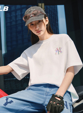 MLB官方 男女情侣涂鸦背标大logo时尚潮流运动T恤25夏季新款TSB09