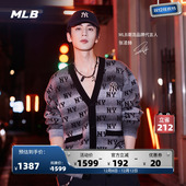 MLB官方张凌赫同款 25秋季 男女满印老花韩系百搭针织开衫 新款 KCM03