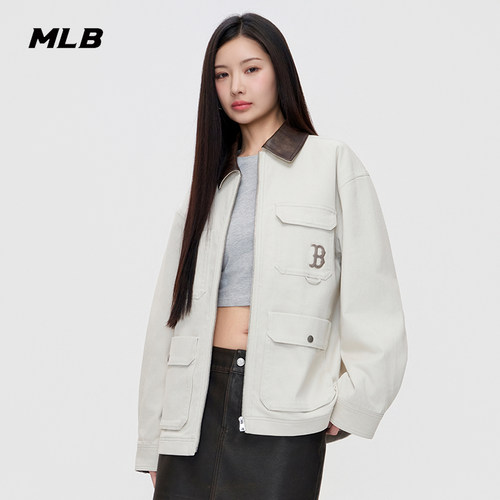 MLB官方男女同款时尚休闲潮流复古工装风夹克外套秋季新款JPB06