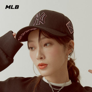 MLB官方 男女NYLA硬顶棒球帽情侣刺绣运动遮阳鸭舌帽CP85