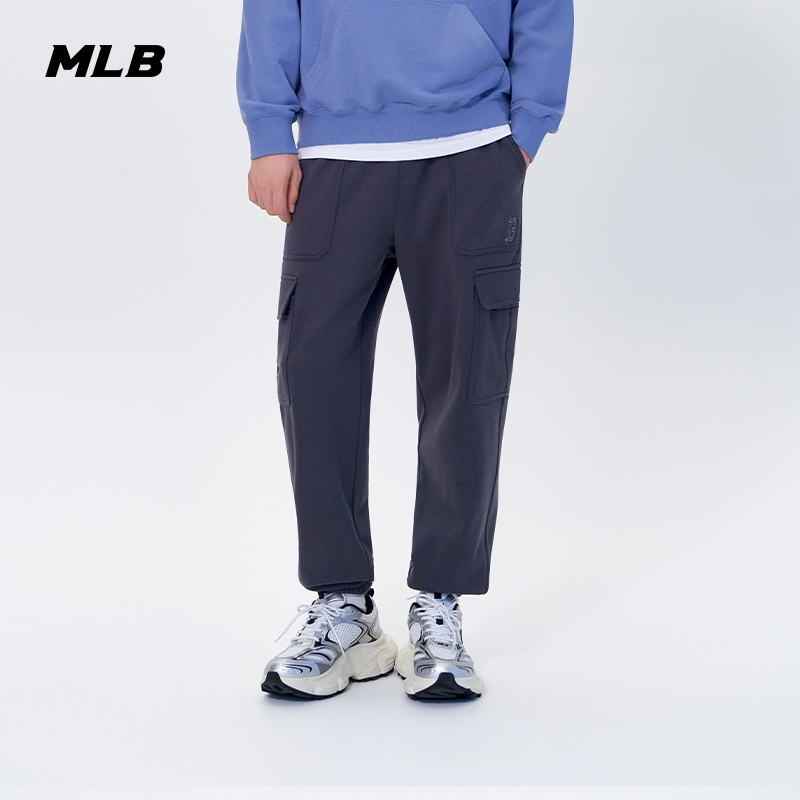 MLB官方男女情侣舒适保暖加绒工装休闲运动长裤2025冬季新款PTB20