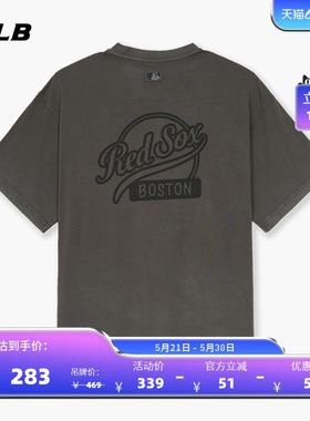 MLB官方 男女同款情侣超宽松休闲百搭复古字母背标短袖T恤TSB20