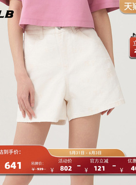 MLB官方  女款老花舒适时尚牛仔潮流短裤夏季新款DPM01/DPM02