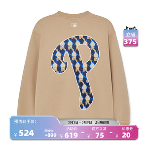 MLB官方男女圆领长袖卫衣渐变老花复古套头休闲宽松MTM10/MTM06