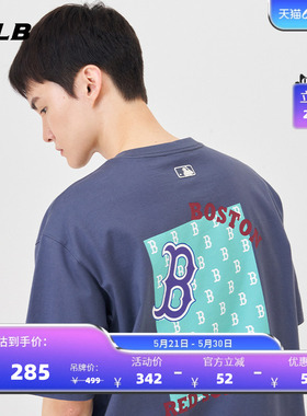 MLB官方 男女同款休闲潮流百搭纯棉街头复古老花T恤短袖TSM04