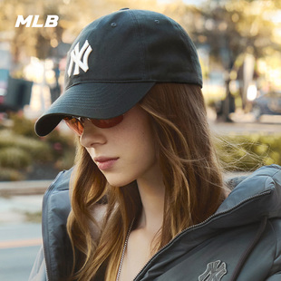 MLB官方 男女户外百搭韩系软顶棒球帽鸭舌帽秋冬CP66 KARINA同款