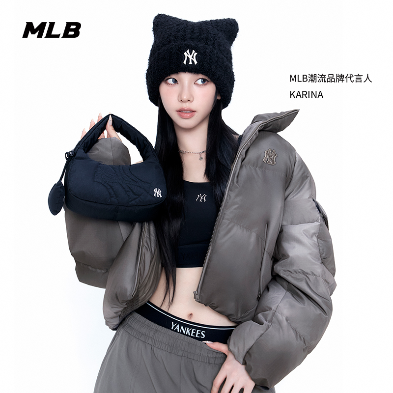 MLB官方KARINA同款男女爱心挂件云朵包迷你手提包25冬季新款BQSM1