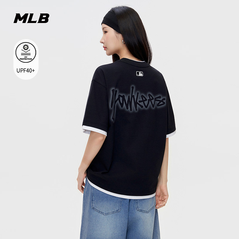 MLB官方男女同款时尚百搭宽松街头涂鸦防晒T恤26夏季新款TSB09