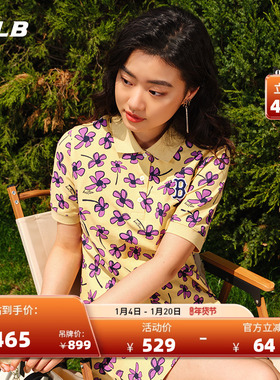 MLB官方 女款运动POLO连衣裙满印花卉休闲百搭潮夏季OPEC9