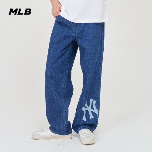 官方长裤MLB休闲长裤高腰阔腿