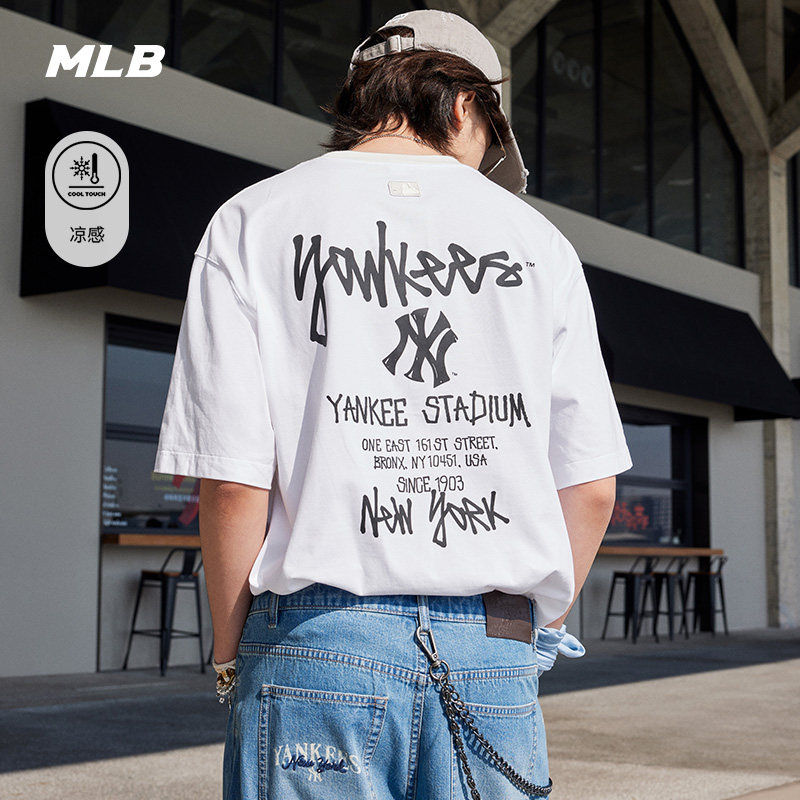 MLB官方男女同款干爽轻薄百搭街头涂鸦凉感T恤26夏季新款TSB10图片