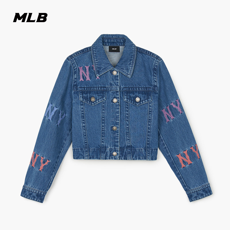 MLB官方 男女同款彩色logo牛仔裤牛仔外套春夏DPG01/DKG01,运动服/休闲服装,运动牛仔裤,淘宝优惠券,粉丝福利购,淘宝优惠卷