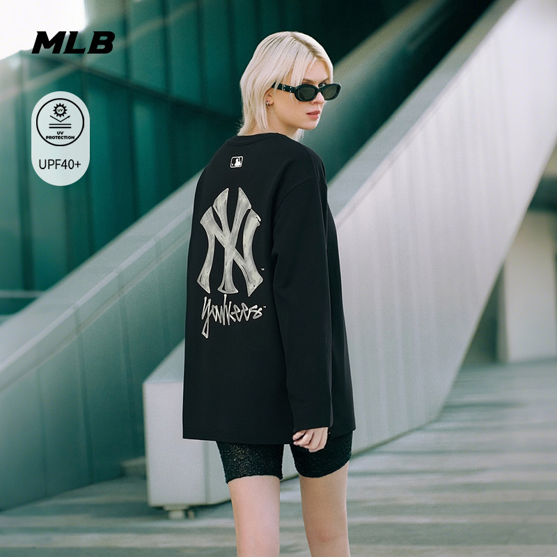 MLB官方 男女同款宽松时尚潮流涂鸦防晒长袖T恤26春季新款TSB02,运动服/休闲服装,运动T恤,淘宝优惠券,粉丝福利购,淘宝优惠卷