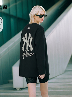 MLB官方 男女同款宽松时尚潮流涂鸦防晒长袖T恤26春季新款TSB02