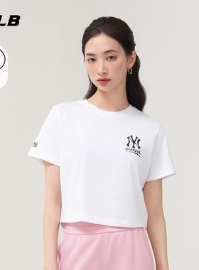 MLB官方 女款凉感正肩短款时尚运动休闲圆领T恤25夏季新款TSB51