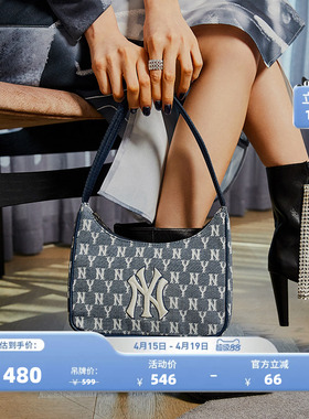 MLB官方 男女同款百搭复古老花腋下包休闲时尚潮流挎包春夏BG33