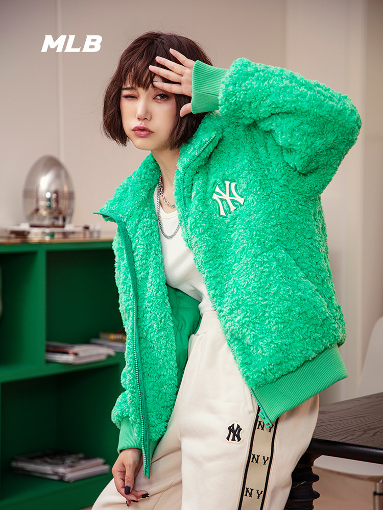 MLB官方 女士仿羊羔绒夹克休闲宽松外套时尚休闲冬季FDEC4,运动服/休闲服装,运动棉衣,淘宝优惠券,粉丝福利购,淘宝优惠卷