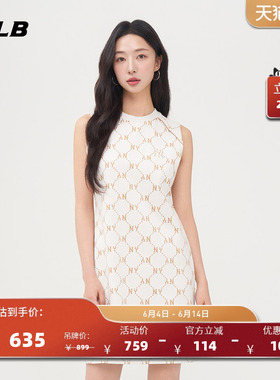 MLB官方  女款钻石老花时尚潮流圆领运动连衣裙夏季新款OPM05