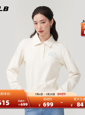 MLB官方 女款学院风运动休闲polo领时尚套头卫衣25春夏新款MTV11