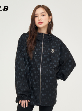 MLB官方 男女情侣复古老花连帽夹克拉链时尚外套春夏WJM04