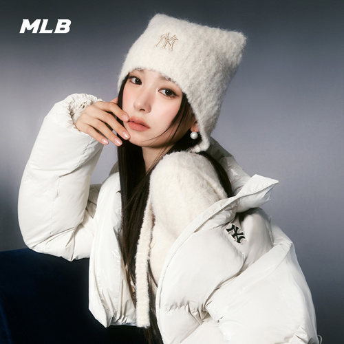 MLB官方 男女情侣时尚休闲百搭运动潮流护耳针织帽冬季新款BNV07
