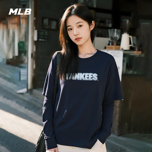 MLB男女情侣复古圆领运动T恤