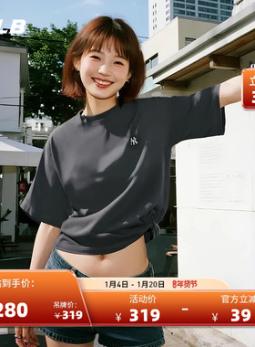 MLB官方 男女情侣潮流纯色短袖休闲宽松百搭T恤25夏季新款TSB61