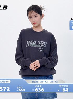 MLB官方 男女同款时尚印花图案运动套头卫衣秋季新款MTV05