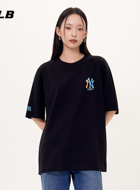 MLB官方 男女情侣休闲百搭短袖潮流渐变背标T恤25秋季新款TSB07