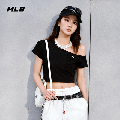 MLB官方 女款潮流修身显身材斜肩T恤短袖26春季新款TSB05/TSB70