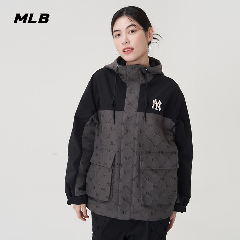 MLB官方 男女情侣钻石老花复古时尚连帽夹克外套25春夏新款WJM01,运动服/休闲服装,运动茄克/外套,淘宝优惠券,粉丝福利购,淘宝优惠卷
