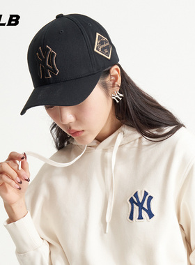 MLB官方 男女情侣硬顶棒球帽刺绣运动百搭防晒鸭舌帽秋冬CP85