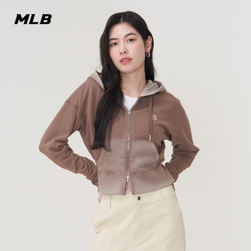 MLB官方 女款连帽做旧复古短款简约时尚卫衣外套25春夏新款TRB13,运动服/休闲服装,运动茄克/外套,淘宝优惠券,粉丝福利购,淘宝优惠卷
