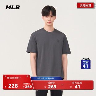 新款 运动休闲T恤25夏季 TSB50 男女情侣潮流百搭纯色时尚 MLB官方