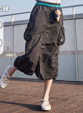 MLB官方 女款舒适百搭凉感防泼水工装半裙长裙26春季新款SKB06