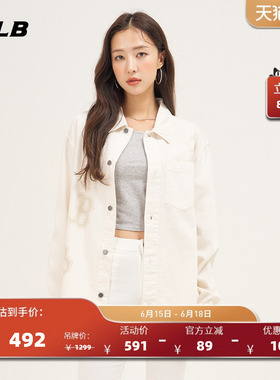 MLB官方 男女情侣经典纯棉大logo牛仔衬衫外套宽松休闲春夏DRB03