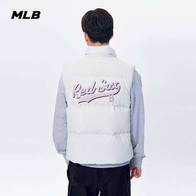 MLB官方 男女情侣时尚百搭学院风休闲羽绒马甲25冬季新款DVV01