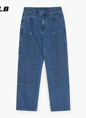 MLB官方 男女老花拼接时尚潮流休闲百搭牛仔长裤25春夏新款DPM05