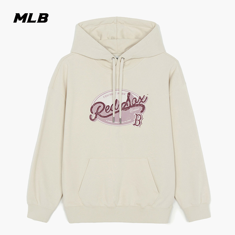 MLB官方 男女同款休闲百搭潮流复古印花连帽卫衣26春季新款HDV02