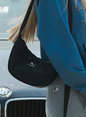 MLB官方情侣纯色简约单肩包百搭可调节通勤斜挎包秋冬CRM04