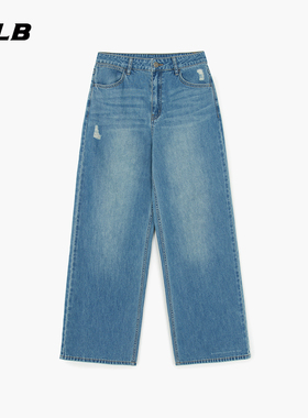 MLB官方 女款休闲时尚百搭复古潮流阔腿牛仔裤26春季新款DPB07