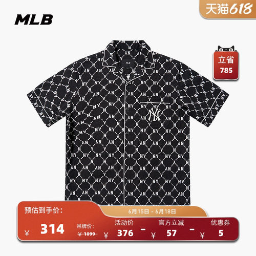 MLB官方男女衬衫老花短袖休闲潮