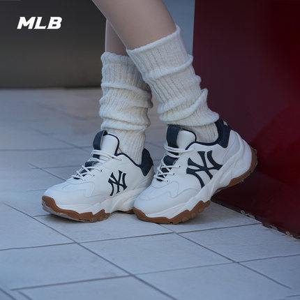 MLB官方 男女情侣厚底增高牛仔休闲鞋时尚百搭老爹鞋25秋冬SHD04