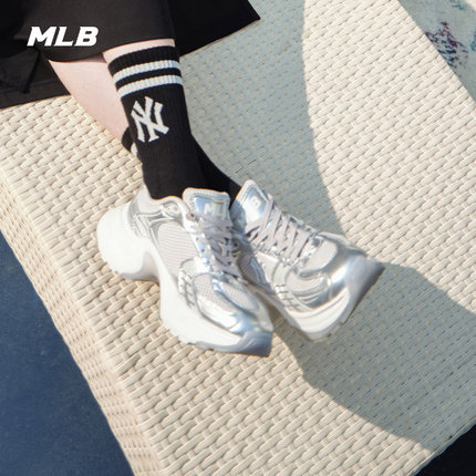 MLB官方 女款百搭老爹鞋透气网面厚底增高休闲鞋25秋冬新款SHW04