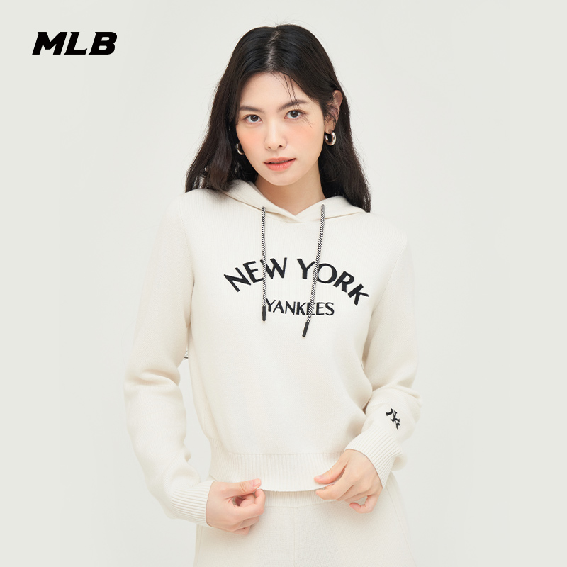 MLB官方情侣学院风连帽毛衣套头衫长裤套装春夏PTV03/KPV01