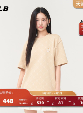 MLB官方 男女情侣圆领时尚短袖满印老花休闲T恤夏季新款TSM01