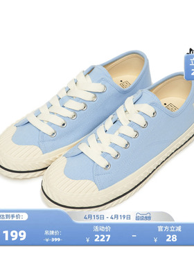 MLB官方 男女情侣经典帆布鞋饼干鞋舒适低帮运动休闲鞋黑白SHP1