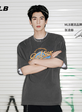 MLB官方 张凌赫同款男女时尚复古胶片T恤学院短袖25夏季新款TSV07